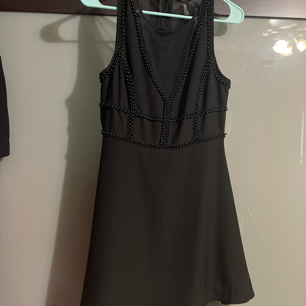 Forever 21 Black Beaded Mini Dress